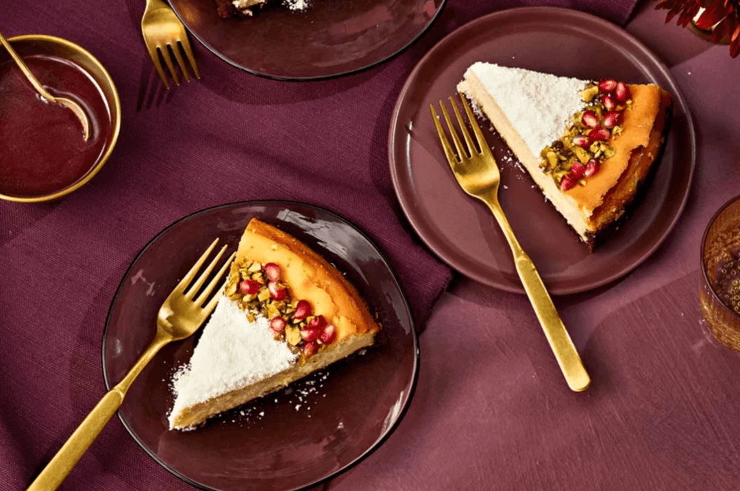 Basque Cheesecake with Pomegranate Molasses – A Rich and Creamy Delight