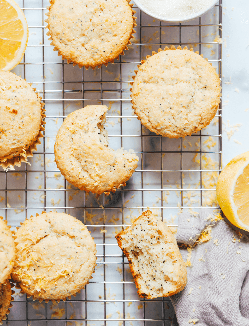 Gluten-Free Lemon Poppy Seed Muffins (Vegan) – Light, Fluffy & Lemony