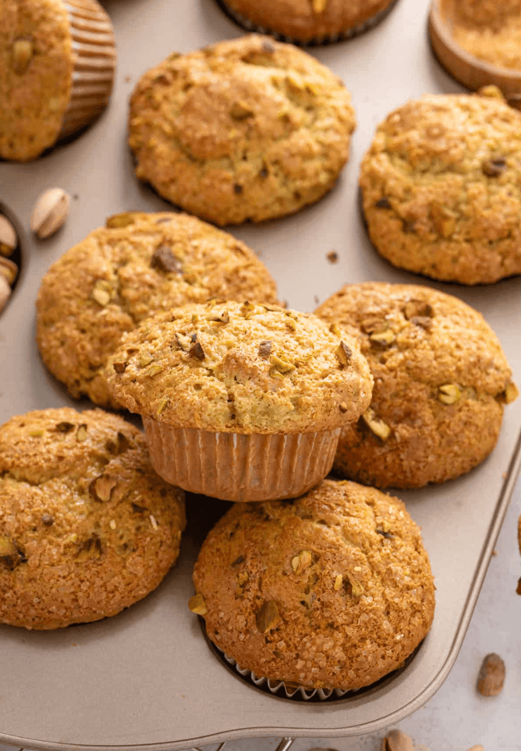 Bakery-Style Pistachio Muffins Recipe - Moist & Flavorful