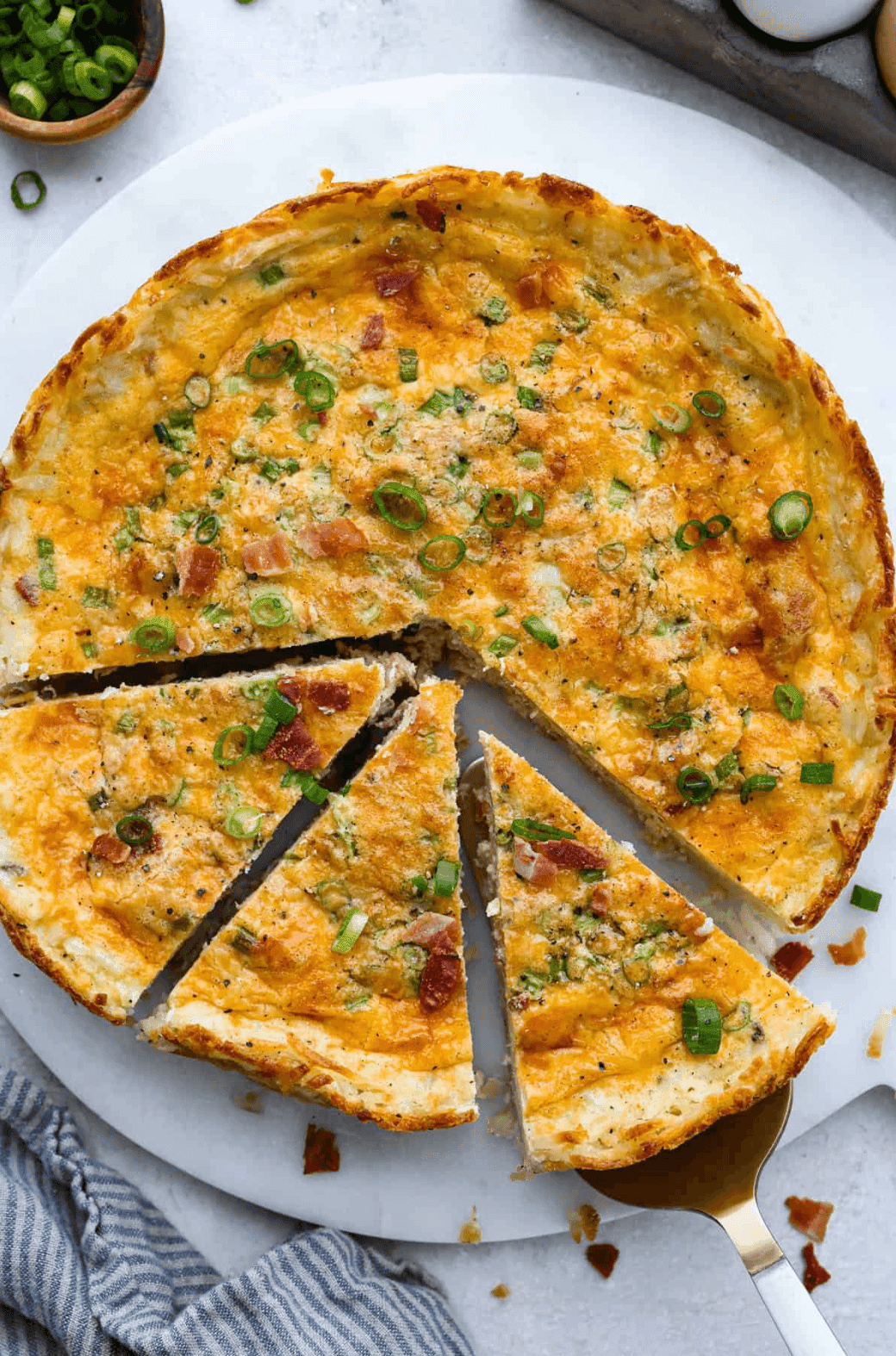 Hash Brown Crust Quiche (Gluten-Free) with Savory Egg and Cheese Filling
