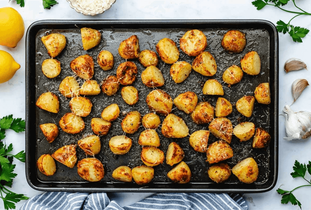 Lemon Parmesan Roasted Potatoes – Crispy, Cheesy, and Zesty