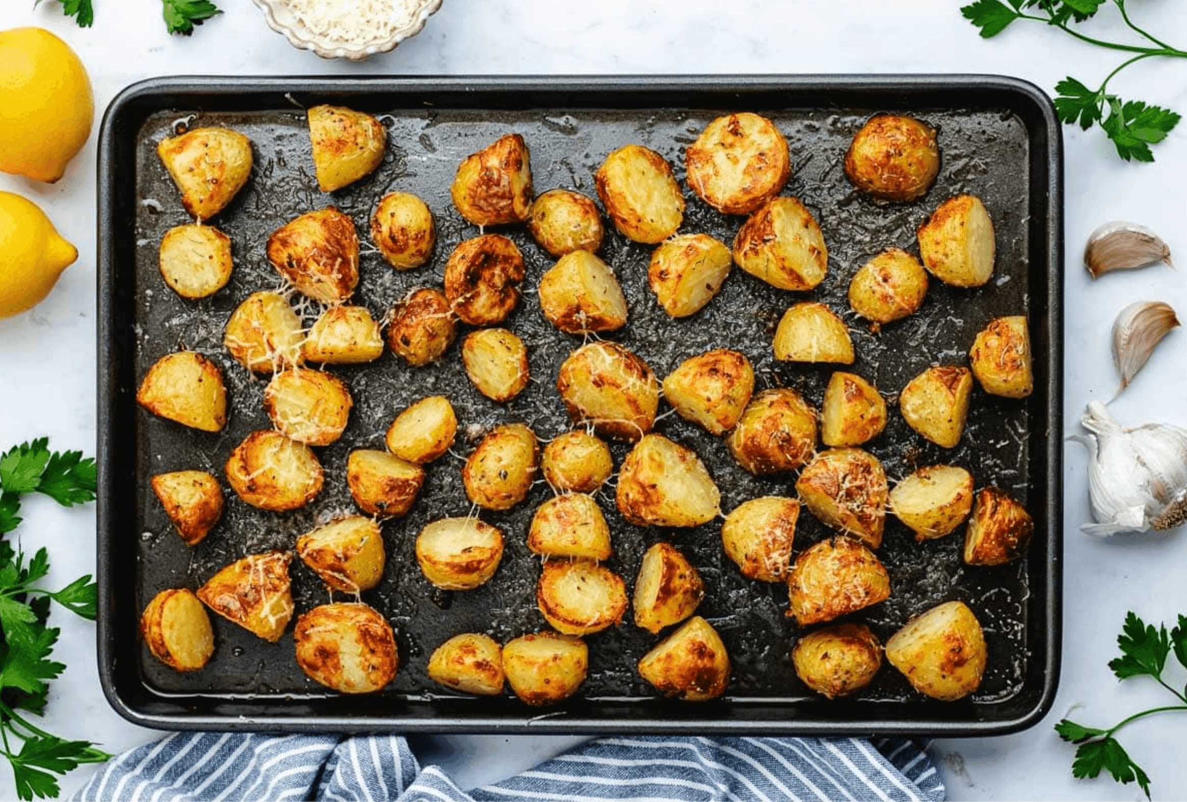 Lemon Parmesan Roasted Potatoes – Crispy, Cheesy, and Zesty