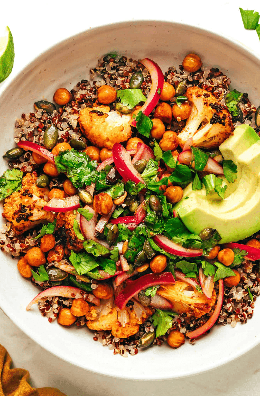 Chili-Lime Roasted Cauliflower Quinoa Bowls (Vegan & Gluten-Free)
