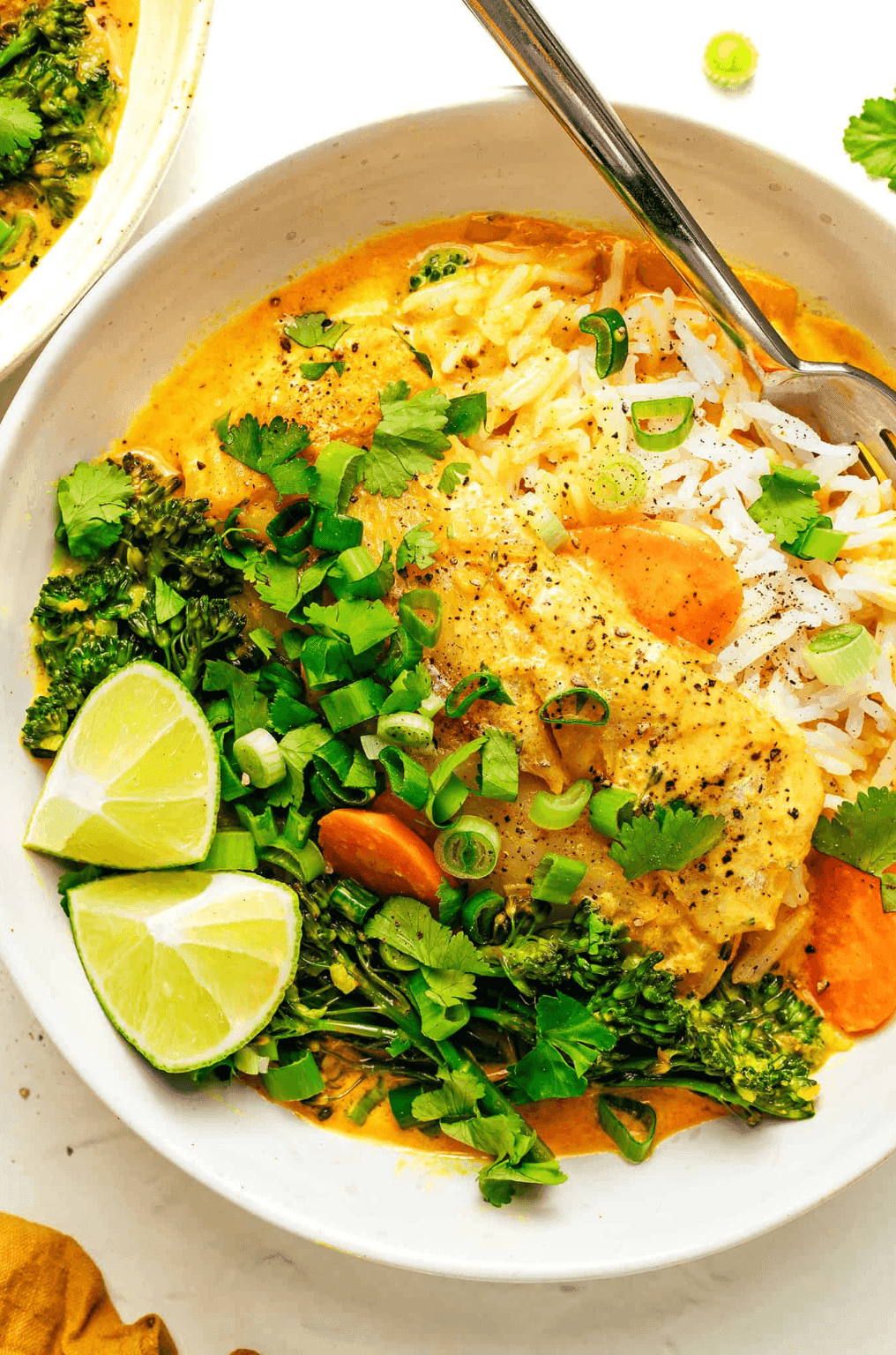 Thai Fish Curry with Coconut Milk and Yellow Curry Paste