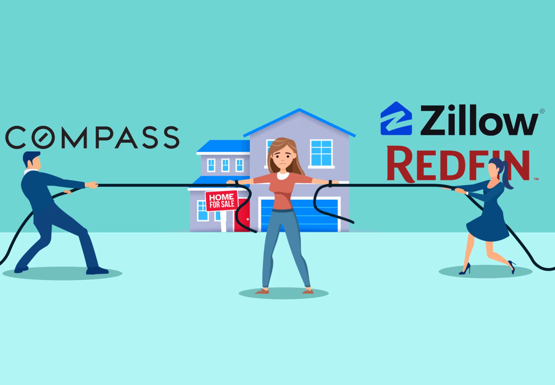 Private home listings spark real estate rift between Compass, Zillow, Redfin